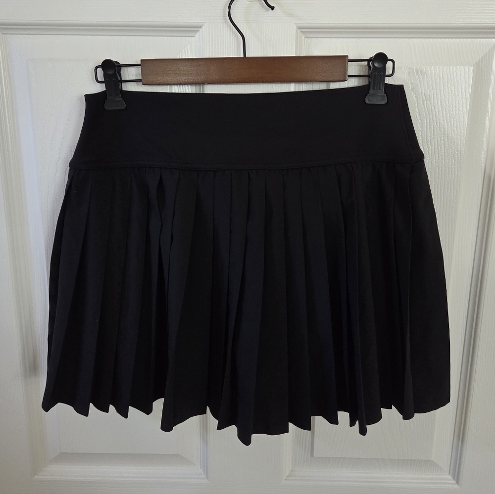 Aerie Offline Tiebreaker Pleated Skort Black Women's Large - Picture 2 of 7